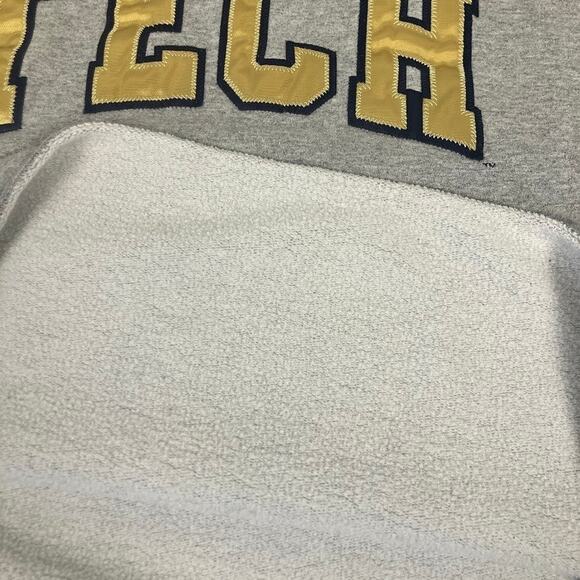 VTG Georgia Tech Cropped Raw Hem Oversized Reverse Weave Sweatshirt Size XL - Picture 8 of 8